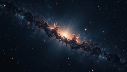 Fototapeta premium Stunning cosmic nebula illuminating the vastness of space with vibrant stars and galactic clouds