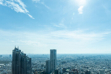 【東京】2024年　秋　大都会新宿高層階からの街並み　摩天楼の風景【日本】