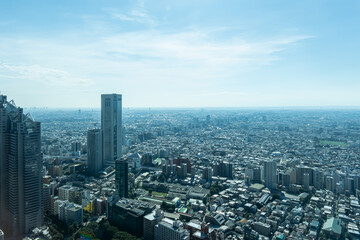 【東京】2024年　秋　大都会新宿高層階からの街並み　摩天楼の風景【日本】