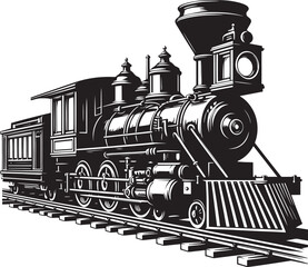 Steam locomotive train silhouette vector illustration isolated on a white background © Md Hasan