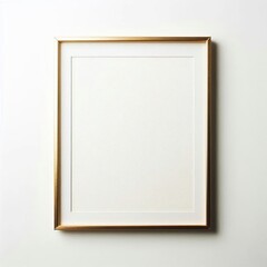 Fototapeta premium a minimalistic gold picture frame on a white background