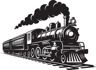 Steam locomotive train silhouette vector illustration isolated on a white background © Md Hasan