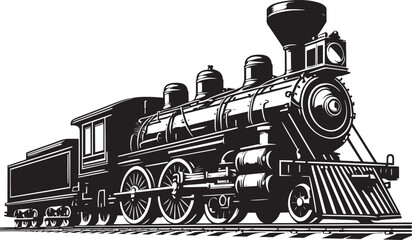 Steam locomotive train silhouette vector illustration isolated on a white background © Md Hasan