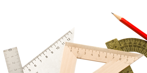 Drafting tools isolated on white