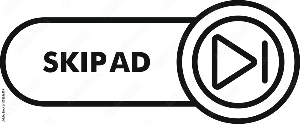 Poster skip ad button allowing users to bypass online advertisements with a simple click