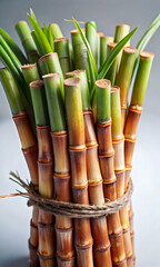 Fototapeta premium Pongal Sugarcane Vector Isolated Symbol Harvest Prosperity Infographic Icons Clean Lines Vibrant Green Stalks Design Seasonal Celebration Agriculture Stock Illustration