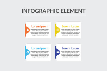 Fototapeta premium Infographic Element With 4 Options And Steps Infographic Chart Template Design