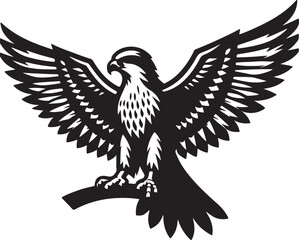 Obraz premium Falcon Silhouette Vector Art on White Background - Majestic Bird of Prey Icon Design 