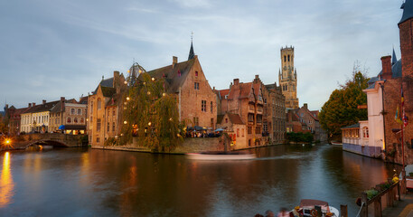 Fototapeta premium Bruges canals, Flanders, Belgium