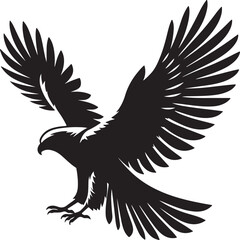 Obraz premium Falcon Silhouette Vector Art on White Background - Majestic Bird of Prey Icon Design 