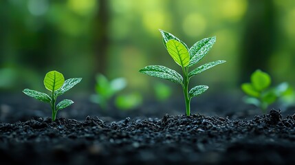 Fototapeta premium A green business model aims to save the future by addressing carbon emissions and creating a sustainable, eco-friendly environment
