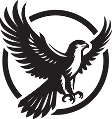 Obraz premium Falcon Silhouette Vector Art on White Background - Majestic Bird of Prey Icon Design 