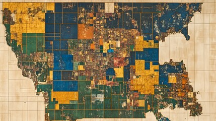 Naklejka premium A Patchwork of Colored Tiles on a Wall