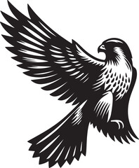Obraz premium Falcon Silhouette Vector Art on White Background - Majestic Bird of Prey Icon Design 