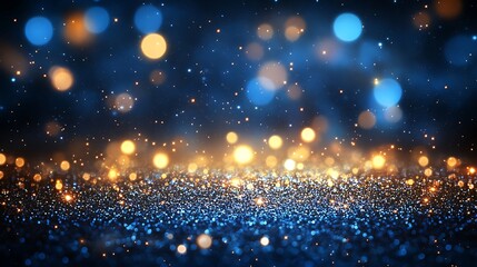 Fototapeta premium Abstract background with golden bokeh lights and blur, Glowing bokeh blur background