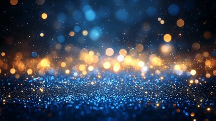 Obraz premium Abstract background with golden bokeh lights and blur, Glowing bokeh blur background