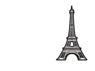 Digital Illustration of the Eiffel Tower - Iconic Paris Landmark Design