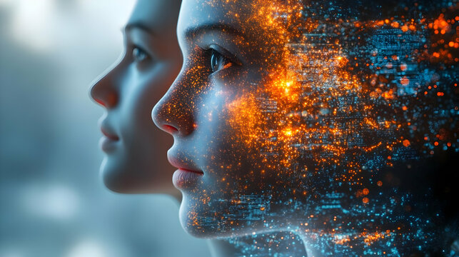 3D Close Up Family Faces Holographic Interactive Storybook Macro Shot Expressions Joy Excitement Connection Lively Family Dynamics Tech Enhanced Storytelling Experiences Isolated White Background