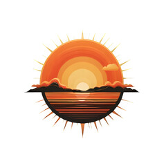 Stunning Digital Illustration of Sunset - Beautiful Evening Sky Design