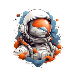Cartoon Digital Illustration of an Astronaut - Fun Space Adventure Design