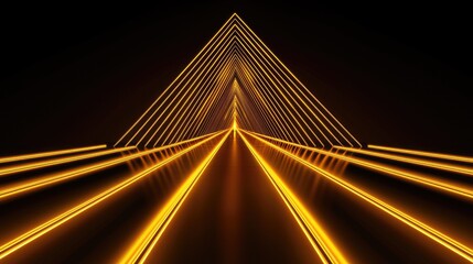 Obraz premium Futuristic abstract design with glowing lines forming a pyramid shape.