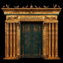 Obraz premium Mesopotamian Golden Portal with Intricate Design