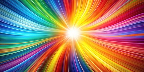Obraz premium Abstract Rainbow Lines Converging to a Radiant White Light