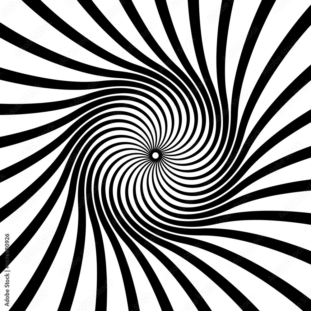 Poster hypnotic spiral, psychedelic hypnosis circle. concentric swirl optical illusion, circular hypnosis v
