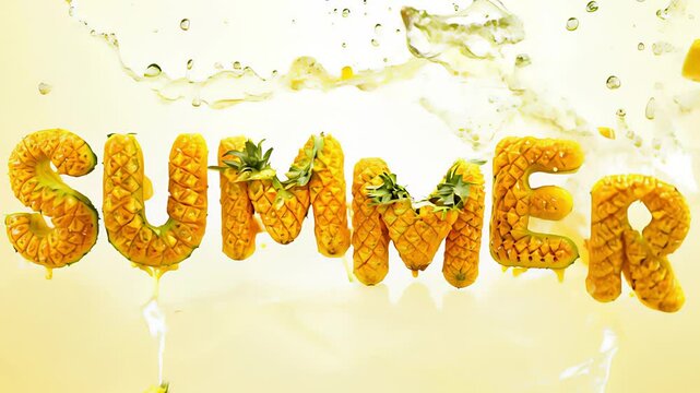 Word summer made of fruits. Created with Generative AI