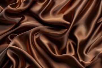 Fototapeta premium Abstract Draped Brown Satin Fabric Texture