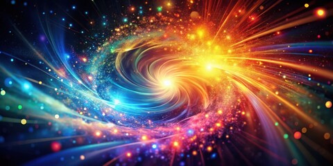 Obraz premium A vibrant and mesmerizing swirl of light, radiating energy and capturing the essence of the universe's vastness