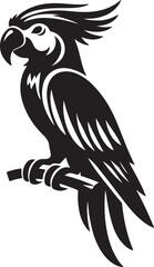Obraz premium Parrot Silhouette Vector Art on White Background - Vibrant Tropical Bird Icon Design