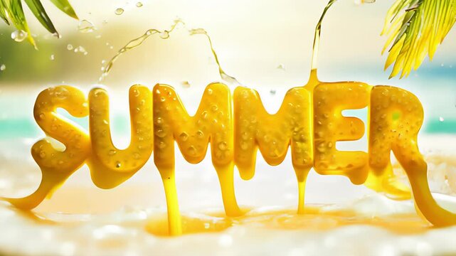Word summer made of fruits. Created with Generative AI