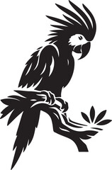 Obraz premium Parrot Silhouette Vector Art on White Background - Vibrant Tropical Bird Icon Design