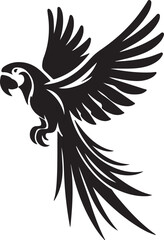 Fototapeta premium Parrot Silhouette Vector Art on White Background - Vibrant Tropical Bird Icon Design