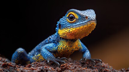 Fototapeta premium A lizard species native to eastern regions, highlighting biodiversity in natural ecosystems