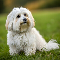 The Havanese is a small, affectionate dog known for its silky coat, cheerful personality.