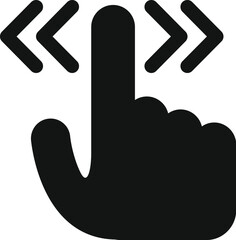 Hand using touchscreen gesture to scroll or swipe on a device