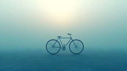 Fototapeta premium 3D Plain Background Modern Bicycle Silhouette With Space for Text Ideal for Eco-Friendly Transportation Ads, Cycling Culture Promotions, Outdoor Lifestyle Brands Targeting Millennials.