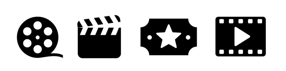 Movie icon set. Cinema icon