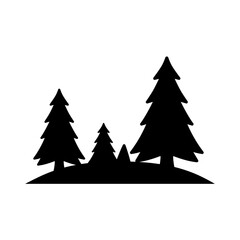 Obraz premium Pine trees vector. Pines silhouette