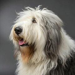 The Old English Sheepdog is a large, affectionate dog known for its distinctive fluffy coat, intelligence.