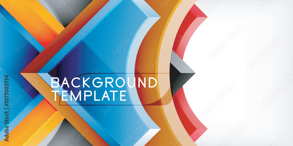 Poster Geometric design abstract background - circles and triangles