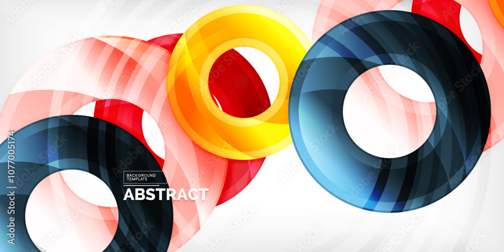 Aufkleber bright colorful circles with light effects. abstract background