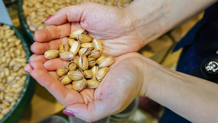 Pistachios in Hands