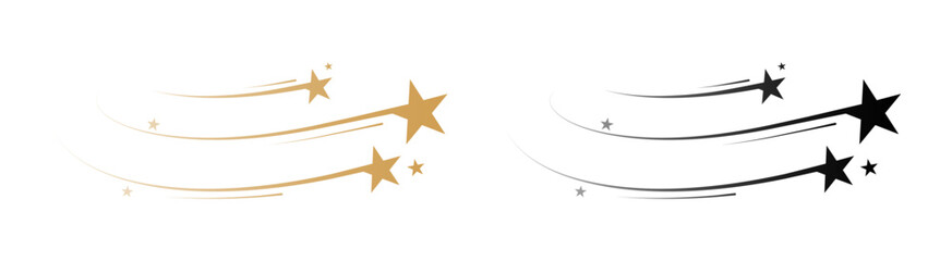 Obraz premium Colorful shooting stars with trails and stars