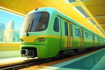 Fototapeta premium Train vehicle railway subway.