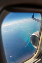 Naklejka premium View of the Caribbean Sea from an airplane