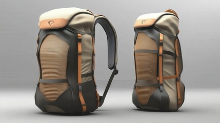 Naklejka premium A product designer focuses on creating a modular backpack with adjustable compartments, offering maximum customization