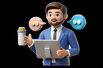 Community Manager Hosting Interactive Q&A Session Engaging Community Members Addressing Queries on Digital Platform Ample Copy Space for Text in Photo Stock Concept